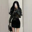 Áo khoác jean dáng croptop tôn dáng, khoác denim dáng ngắn dài tay màu đậm cá tính (HC20)