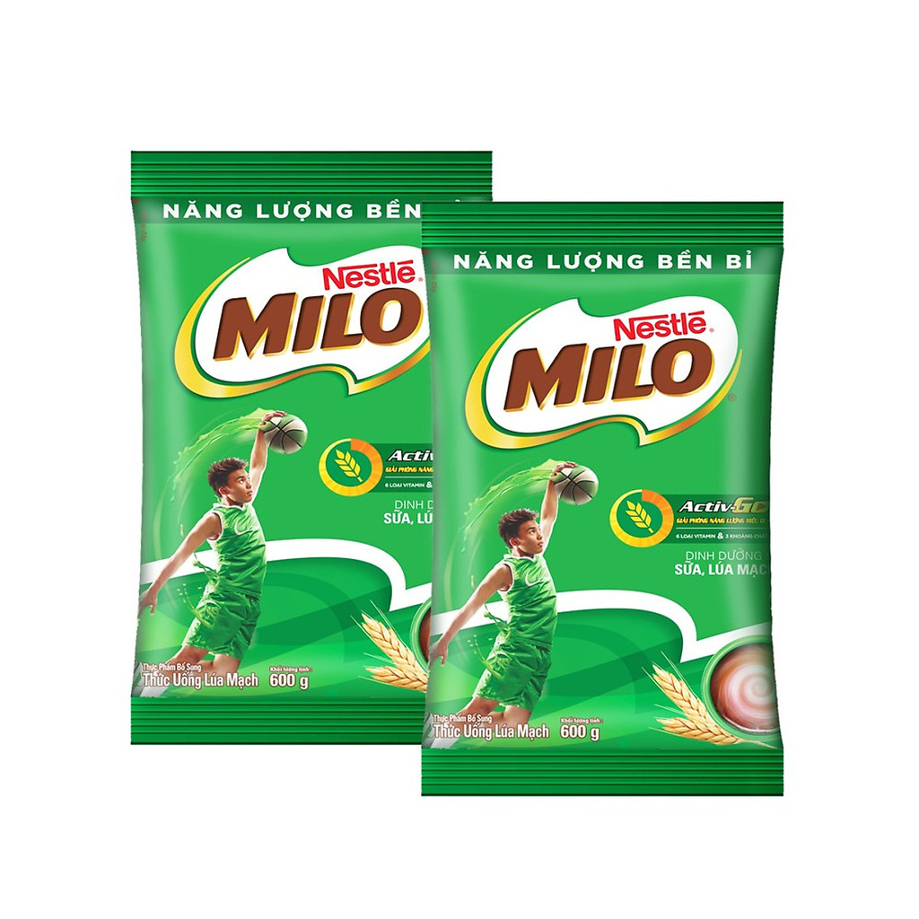 Combo 2 bịch thức uống ca cao lúa mạch Milo Regular (600g) | Shopee ...