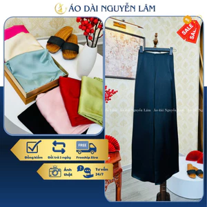 Quần mặc áo dài chất liệu lụa Ngọc Óng 7 Màu - Áo dài Nguyễn Lâm [ Khóa kéo, Lưng Chun ]