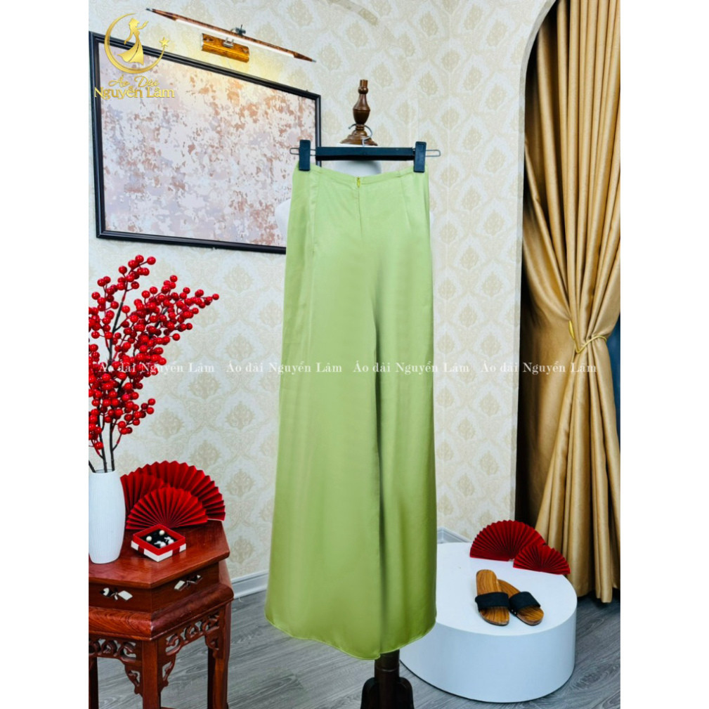 [GIẢM 40K] Quần mặc áo dài chất liệu lụa Ngọc Óng 7 Màu - Áo dài Nguyễn Lâm [ Khóa kéo, Lưng Chun ]