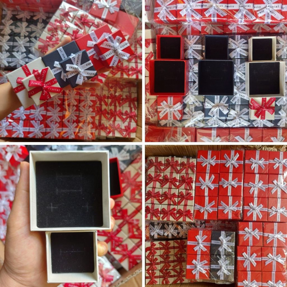 Combo Hộp giấy đựng trang sức Bowknot hộp đựng nhẫn hộp trang sức quà tặng JSP