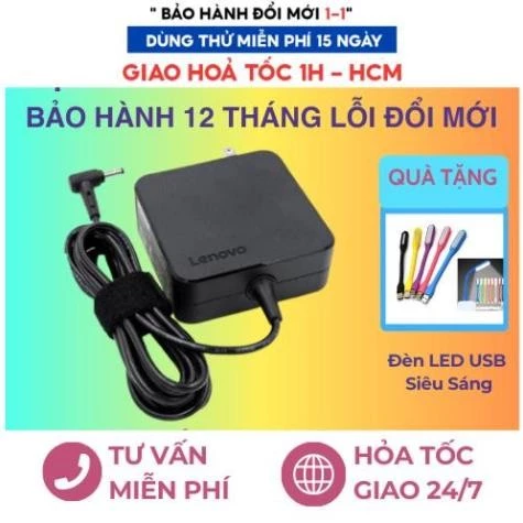 Sạc Laptop LENOVO Vuông 20V-3.25A 65W/45W - Sạc Lenovo Chân Nhỏ /Chân Type C - Sạc Lenovo Chính Hãng