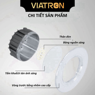 [Hỏa Tốc] Đèn LED chiếu sáng Âm Trần 7W 9W Phi 90 Đế Đúc Nguồn Liền, tích điện Trắng 3 Màu, bh 3 Năm VIATRON