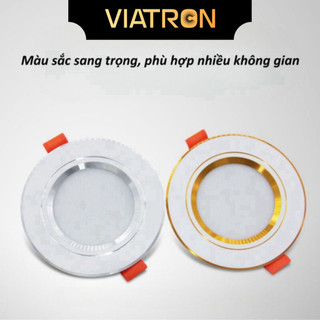 [Hỏa Tốc] Đèn LED chiếu sáng Âm Trần 7W 9W Phi 90 Đế Đúc Nguồn Liền, tích điện Trắng 3 Màu, bh 3 Năm VIATRON
