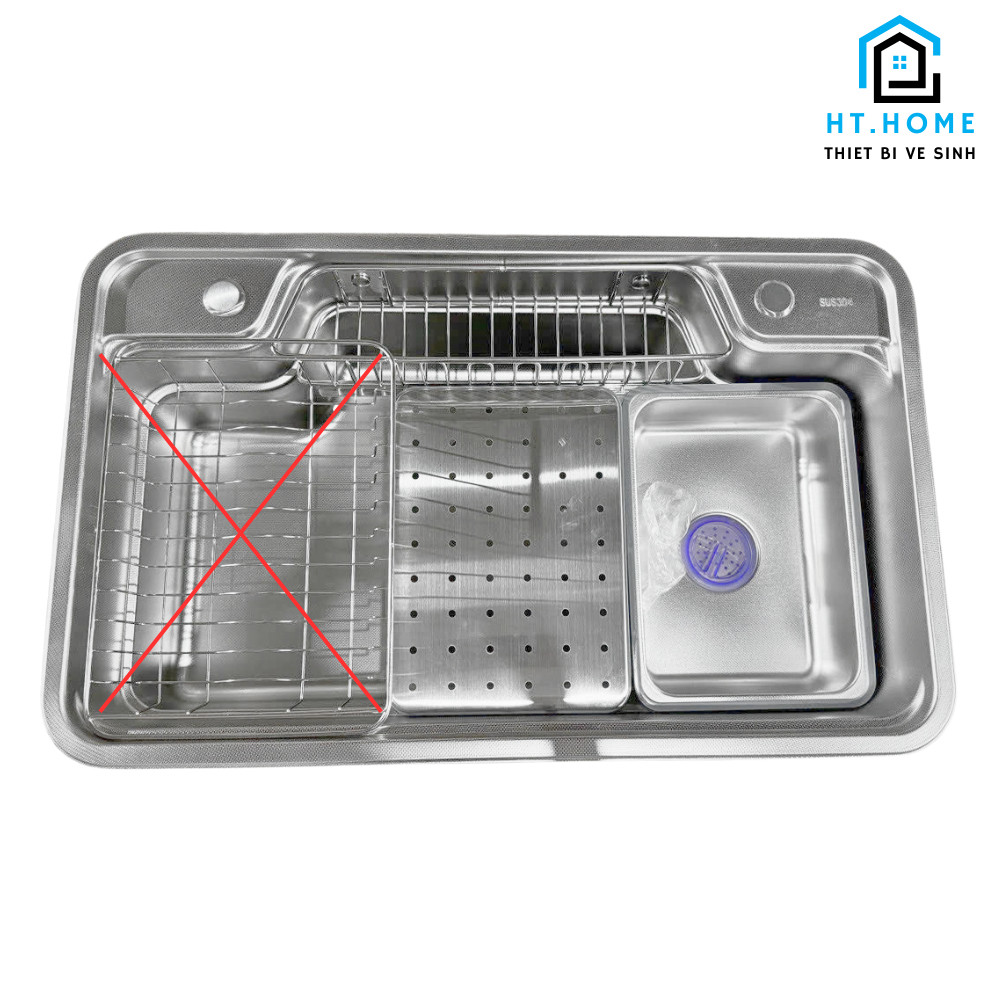 Chậu Rửa Bát 1 Hố HATO Inox SUS304 , Bồn Rửa Chén 1 Ngăn Lớn Bán Nguyệt ...