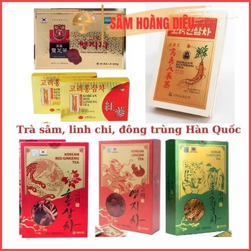Sâm Hoàng Diệu - Hộp 100 Gói] Trà hồng sâm. trà linh chi, trà đông trùng các loại Hàn Quốc 100g x 3g