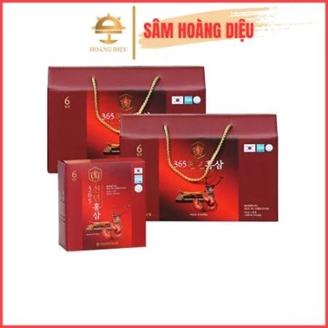 Sâm Hoàng Diệu - Nước hồng sâm nhung hươu linh chi quai xách 365 Hansusam Hàn Quốc Hộp 20 gói x 70ml