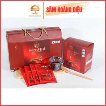 Sâm Hoàng Diệu - Nước Hồng Sâm Linh Chi Nhung Hươu 365 Hansusam Korea Hàn Quốc hộp 20 Gói x 70ml/ Gói.