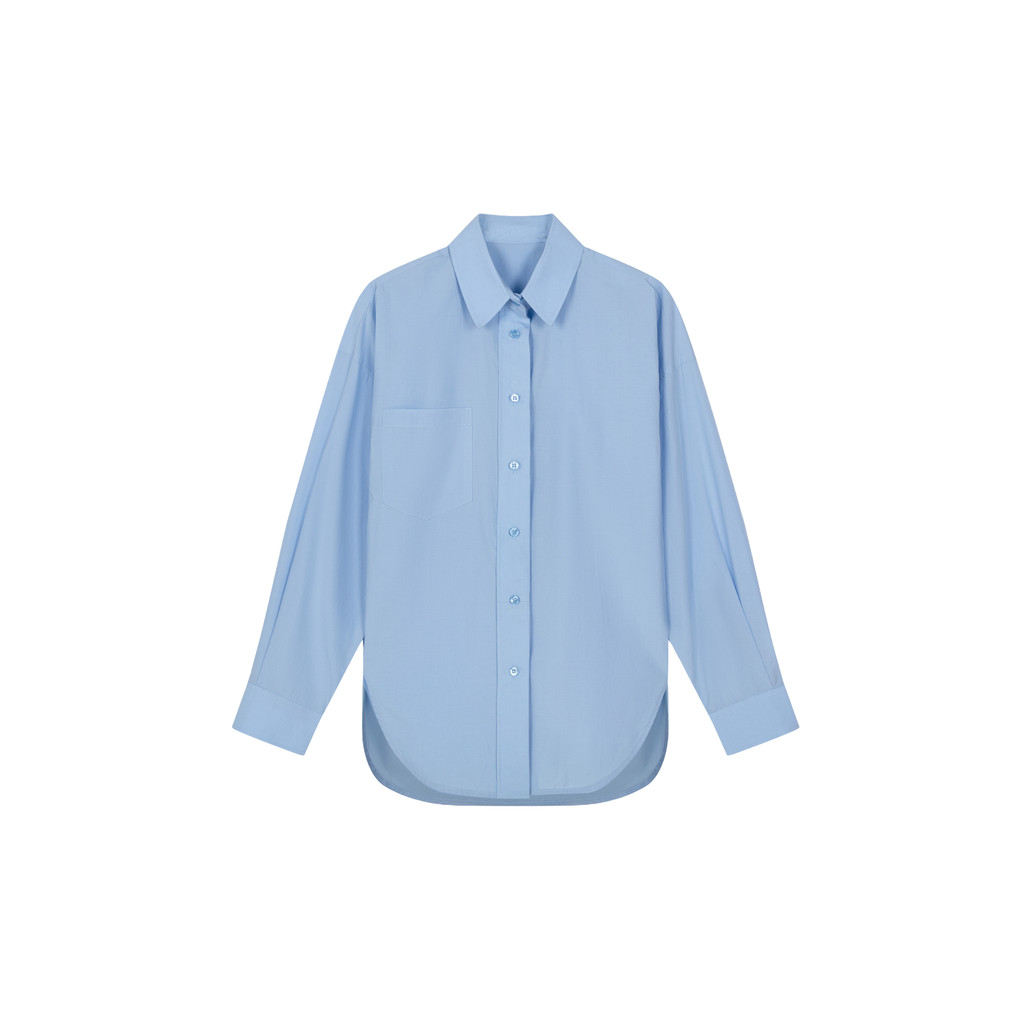 Ảnh COCO SIN - Áo Sơ Mi Kate Xanh Blue Basic (MẪU MẶC 2 ÁO MIX VỚI NHAU) 3