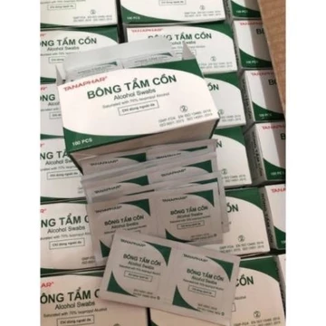 [Hộp 100 Miếng] Gạc Tẩm Cồn Sát Khuẩn, Bông Tẩm Cồn Y Tế, Cồn Khô Alcohol Pads Dùng Trong Y Tế Và Làm Đẹp, Làm móng