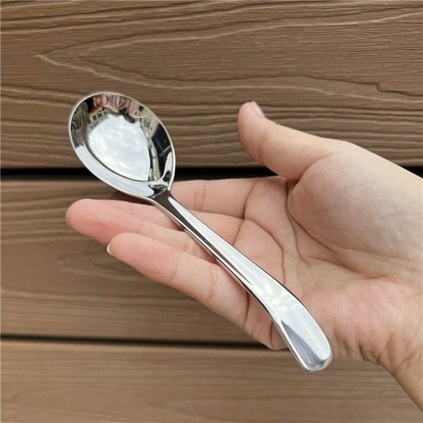 Thìa Muỗng Ăn Cơm Inox Cao Cấp Dày Dặn, Thìa Muỗng Cán Trung Cán Gập 16.5cm RK175
