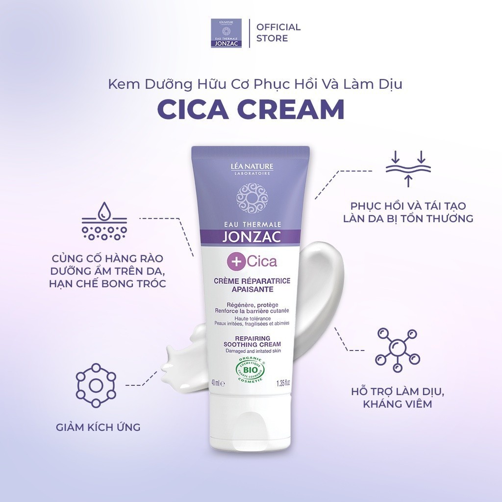 Ảnh Kem làm dịu kích ứng siêu phục hồi hữu cơ CICA JONZAC cho bé và cả gia đình 40ml 4