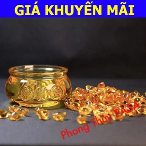 Thỏi Vàng Thủy Tinh NHÍ 1,4 cm Kim Nguyên Bảo - Đặt Bàn Thần Tài - Phong Thủy Thần Tài May Mắn