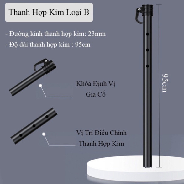 Cán Ô Xoay 360 Độ Thân Ô Kim Loại Cứng Cáp Dài 1M Thân Nối Ô Cao Cấp 5645hfga2345678