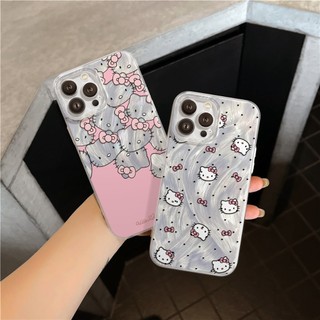 Ốp Lưng iPhone Silicon Pink Catty Ánh Bạc, Chống Sốc, Bảo Vệ Camera - iP X/XS/XR/11/12/13/14/15/16/17/Plus/Air/Pro/Max