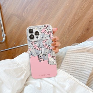 Ốp Lưng iPhone Silicon Pink Catty Ánh Bạc, Chống Sốc, Bảo Vệ Camera - iP X/XS/XR/11/12/13/14/15/16/17/Plus/Air/Pro/Max