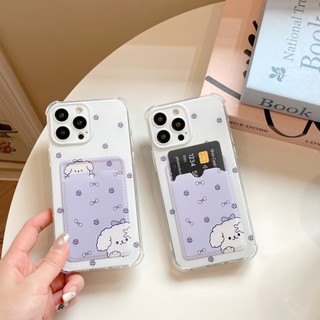 Ốp Lưng iPhone Cún Trắng Silicon Dẻo Đựng Thẻ, Chống Sốc, Bảo Vệ Camera - iP 7/8/X/XS/11/12/13/14/15/16/17/Plus/Pro/Max