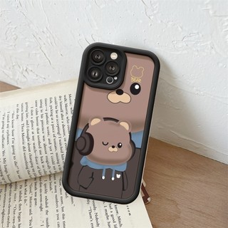 Ốp Lưng iPhone Camera Viền Cao Music Bear Chống Sốc Cao Cấp - iP 7/8/X/XS/XR/11/12/13/14/15/16/17/Plus/Air/Pro/Max