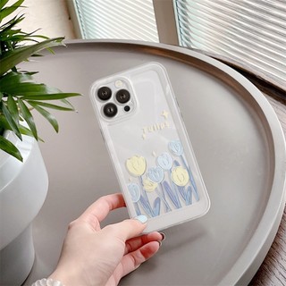Ốp Lưng iPhone Blue Tulip Viền Thẳng Chống Sốc, Trong Suốt Bảo, Vệ Camera iP 7/8/X/XS/11/12/13/14/15/16/17/Plus/Pro/Max