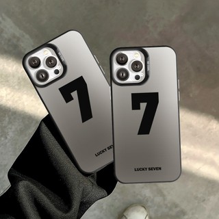 Ốp Lưng iPhone Lucky seven IMD Cứng Nhám, Siêu Chống Sốc,Bảo Vệ Camera iP 7/8/X/XS/11/12/13/14/15/16/17/Plus/Pro/Max/Air
