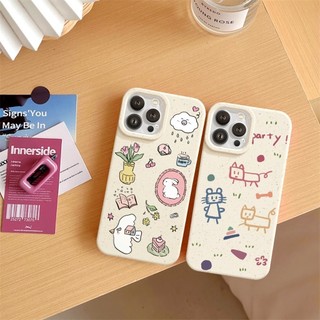 Ốp Lưng iPhone Mềm Thân Thiện Môi Trường Thỏ Mèo Chống Sốc, Bảo Vệ Camera -iP 7/8/X/XS/11/12/13/14/15/16/17/Plus/Pro/Max