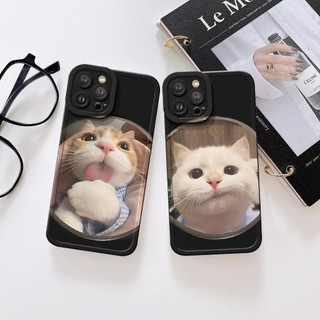 Ốp Lưng iPhone Cat Cat Cạnh Vuông, Chống Sốc, Bảo Vệ Camera - Cho iP 6/6s/7/8/Plus/X/XS/XR/11/12/13/14/15/16/Pro/Max