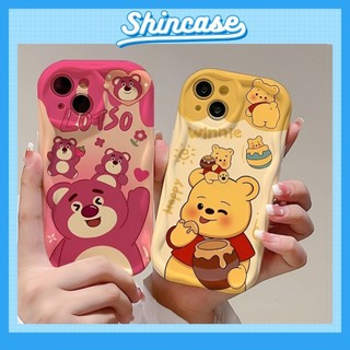 Ốp Lưng iPhone Gấu Dâu Viền Sóng Nổi, Chống Sốc, Bảo Vệ Camera - iP 7/8/X/XS/11/12/13/14/15/16/17/Plus/Pro/Max/Air