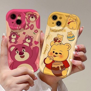 Ốp Lưng iPhone Gấu Dâu Viền Sóng Nổi, Chống Sốc, Bảo Vệ Camera - iP 7/8/X/XS/11/12/13/14/15/16/17/Plus/Pro/Max/Air