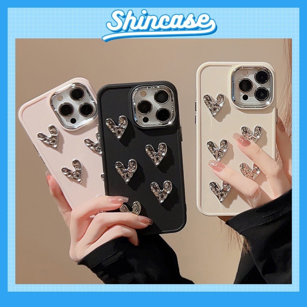 Ốp Lưng iPhone Tim 3D Viền Camera Cao Cấp, Chống Sốc, Bảo Vệ Camera – iP 7/8/X/XS/11/12/13/14/15/16/17/Plus/Pro/Max/Air