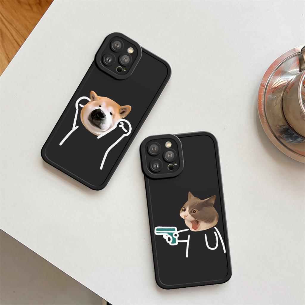 Ốp Lưng iPhone Mèo Angry Cạnh Vuông, Chống Sốc, Bảo Vệ Camera - Cho iP 6/6s/7/8/Plus/X/XS/XR/11/12/13/14/15/16/17Pro/Max