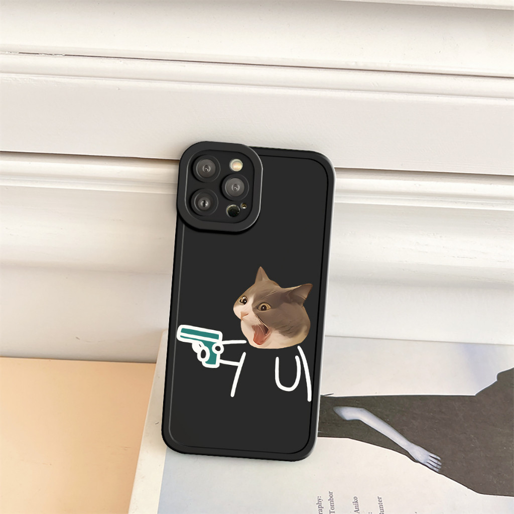 Ốp Lưng iPhone Mèo Angry Cạnh Vuông, Chống Sốc, Bảo Vệ Camera - Cho iP 6/6s/7/8/Plus/X/XS/XR/11/12/13/14/15/16/17Pro/Max