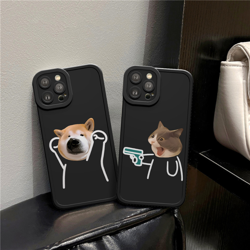 Ốp Lưng iPhone Mèo Angry Cạnh Vuông, Chống Sốc, Bảo Vệ Camera - Cho iP 6/6s/7/8/Plus/X/XS/XR/11/12/13/14/15/16/17Pro/Max