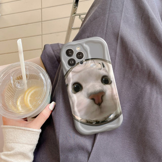 Ốp Lưng iPhone Mèo Meme Viền Sóng Nổi, Chống Sốc, Bảo Vệ Camera - iP 6/6s/7/8/Plus/X/XS/XR/11/12/13/14/15/Pro/Max