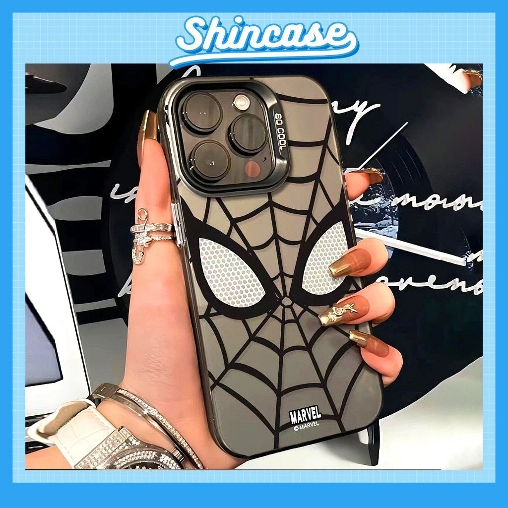 Ốp Lưng iPhone Spiderman IMD Cứng Nhám, Siêu Chống Sốc, Bảo Vệ Camera iP 7/8/X/XS/11/12/13/14/15/16/17/Plus/Pro/Max/Air
