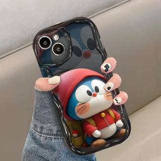 Ốp Lưng iPhone Doraemon Viền Sóng Nổi, Chống Sốc, Bảo Vệ Camera - iP 7/8/X/XS/11/12/13/14/15/16/17/Plus/Pro/Max