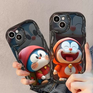 Ốp Lưng iPhone Doraemon Viền Sóng Nổi, Chống Sốc, Bảo Vệ Camera - iP 7/8/X/XS/11/12/13/14/15/16/17/Plus/Pro/Max