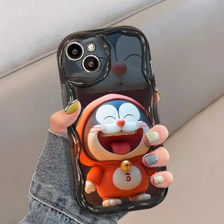 Ốp Lưng iPhone Doraemon Viền Sóng Nổi, Chống Sốc, Bảo Vệ Camera - iP 7/8/X/XS/11/12/13/14/15/16/17/Plus/Pro/Max