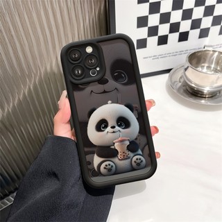 Ốp Lưng iPhone Camera Viền Cao Panda Milktea Mềm Chống Sốc, Cao Cấp - iP X/XS/XR/11/12/13/14/15/16/17/Plus/Air/Pro/Max