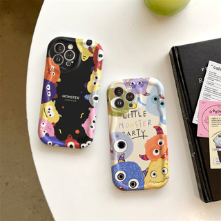 Ốp Lưng Iphone Little Monster Viền Sóng Nổi, Chống Sốc, Bảo Vệ Camera - iP 6/6s/7/8/Plus/X/XS/XR/11/12/13/14/15/Pro/Max