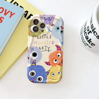 Ốp Lưng Iphone Little Monster Viền Sóng Nổi, Chống Sốc, Bảo Vệ Camera - iP 6/6s/7/8/Plus/X/XS/XR/11/12/13/14/15/Pro/Max