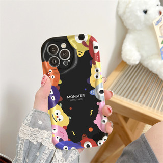 Ốp Lưng Iphone Little Monster Viền Sóng Nổi, Chống Sốc, Bảo Vệ Camera - iP 6/6s/7/8/Plus/X/XS/XR/11/12/13/14/15/Pro/Max