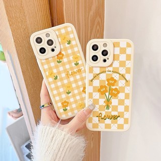 Ốp Lưng iPhone Hoa Cam Cạnh Vuông, Chống Sốc, Bảo Vệ Camera - Cho iP 6/6s/7/8/Plus/X/XS/XR/11/12/13/14/15/Pro/Max/Mini