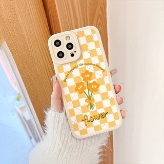 Ốp Lưng iPhone Hoa Cam Cạnh Vuông, Chống Sốc, Bảo Vệ Camera - Cho iP 6/6s/7/8/Plus/X/XS/XR/11/12/13/14/15/Pro/Max/Mini