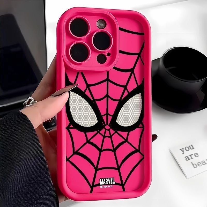 Ốp Lưng iPhone Camera Viền Cao Mắt Nhện Mềm Chống Sốc, Cao Cấp - iP 7/8/X/XS/XR/11/12/13/14/15/16/17/Plus/Air/Pro/Max
