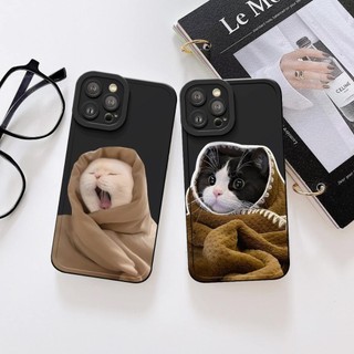 Ốp Lưng iPhone Warm Cat Cạnh Vuông, Chống Sốc, Bảo Vệ Camera - Cho iP 6/6s/7/8/Plus/X/XS/XR/11/12/13/14/15/16/Pro/Max