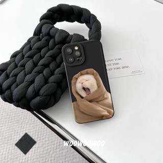 Ốp Lưng iPhone Warm Cat Cạnh Vuông, Chống Sốc, Bảo Vệ Camera - Cho iP 6/6s/7/8/Plus/X/XS/XR/11/12/13/14/15/16/Pro/Max