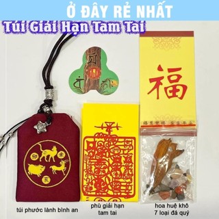 (ĐÃ THỈ.NH) Túi Tam Tai 2026 2027 tuổi Hợi Mão Mùi, túi tam tai hoá giải hạn tam tai
