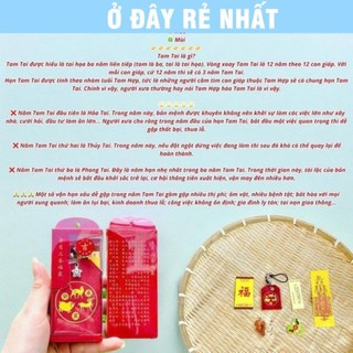 (ĐÃ THỈ.NH) Túi Giải Tam Tai Tránh Hạn Cho tuổi HỢI - MÃO - MÙI dùng các năm 2026 2027, Để Túi Xách, Bóp Ví