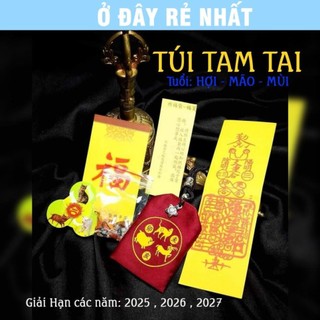 (ĐÃ THỈ.NH) Túi Giải Tam Tai Tránh Hạn Cho tuổi HỢI - MÃO - MÙI dùng các năm 2026 2027, Để Túi Xách, Bóp Ví