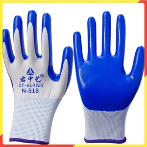 SET 10 Đôi Găng Tay Lao Động Phủ Sơn Xanh Làm Vườn - Bao Tay Bảo Hộ Đi Làm OKAMAS